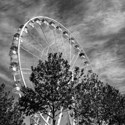 photo noir et blanc La Rochelle grande roue