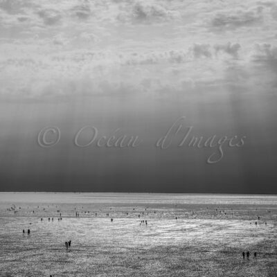 photo noir et blanc plage de Châtelaillon en Charente maritime