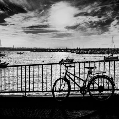 Port de Châtelaillon photo en noir et blanc