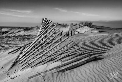Dunes à Châtelaillon photo en noir et blanc