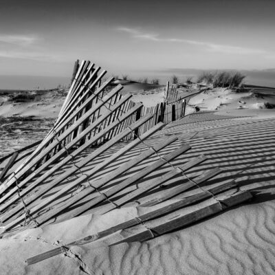 Dunes à Châtelaillon photo en noir et blanc
