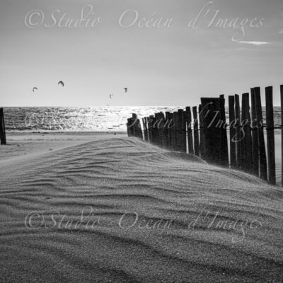 photo noir et blanc plage de Chatelaillon en Charente maritime