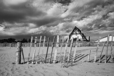 photo en noir et blanc plage de Chatelaillon en grand format