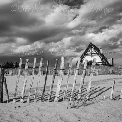 photo en noir et blanc plage de Chatelaillon en grand format