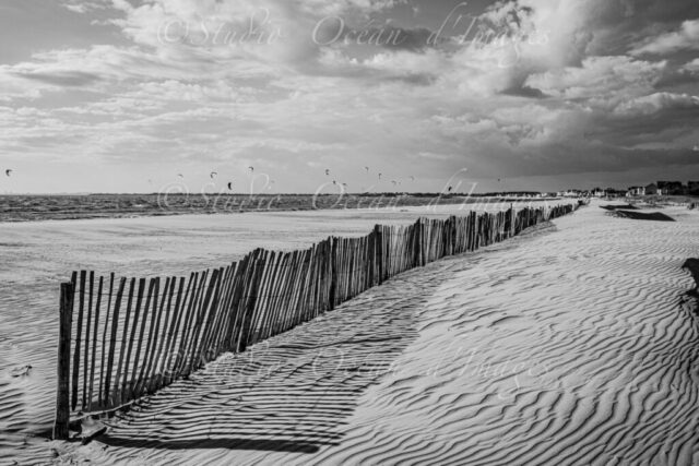 photo noir et blanc plage de Chatelaillon