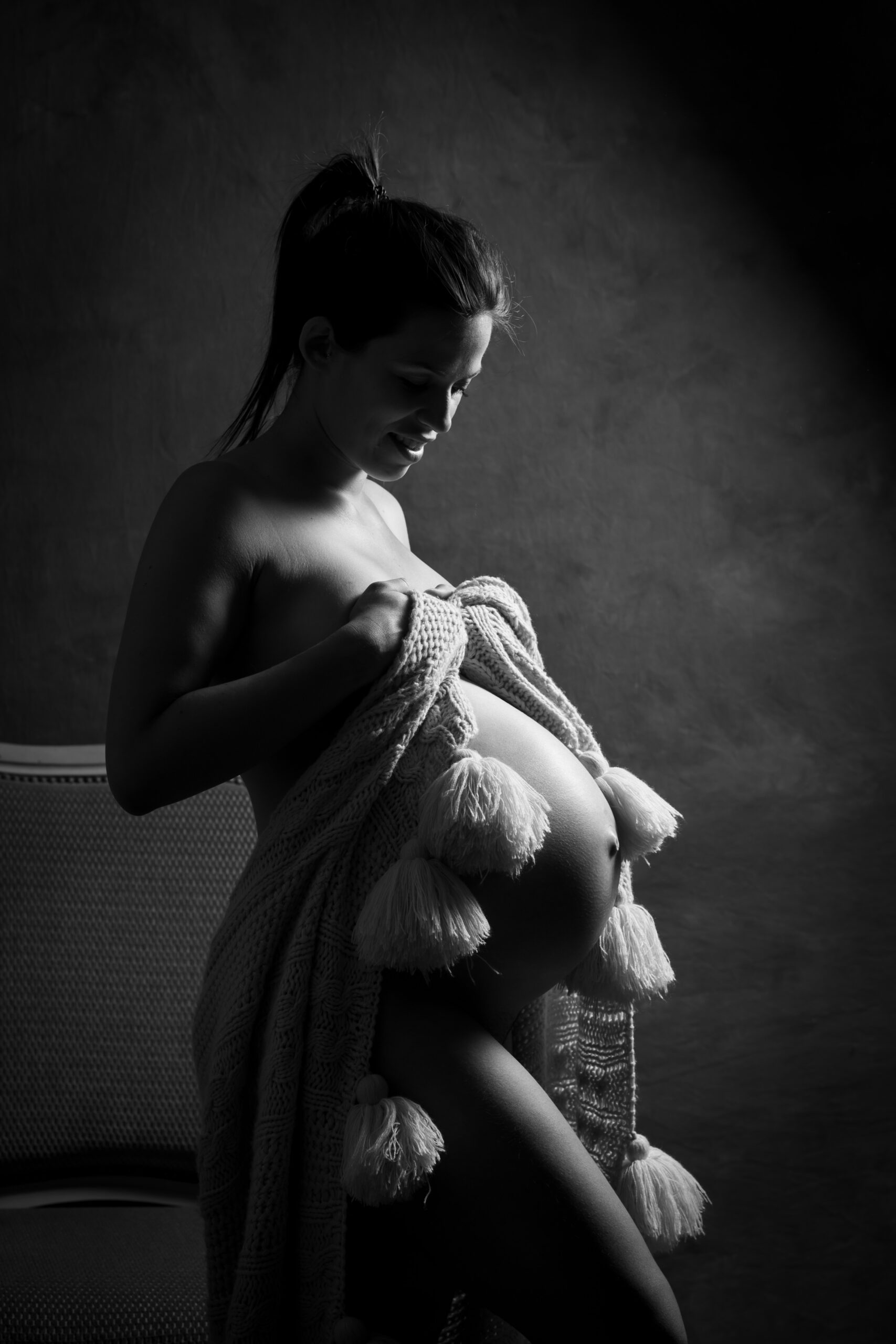 photo grossesse noir et blanc